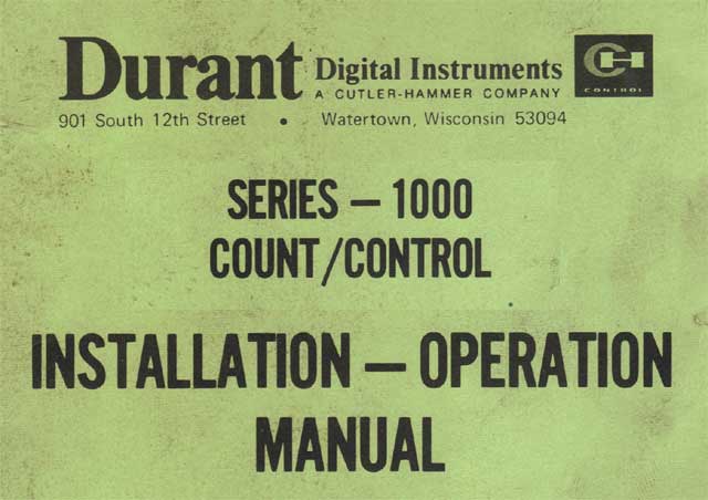 durant counter manual