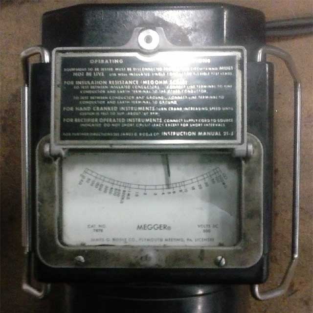 old hand operated megger